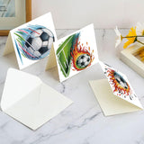 Tontut 6pcs Diamond Art Painting Kit Greeting Card, Football 5D DIY Diamond Handmade Holiday Sparkling Greeting Card with Envelope, Holiday Gift Congratulation Tontut