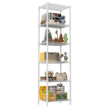 REGILLER 6 Wire Shelving Steel Storage Rack Adjustable Unit Shelves for Laundry Bathroom Kitchen Pantry Closet(White,11.7" D x 16.8" W x 63" H) REGILLER