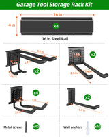 PIYILO 64 inches Garage Tool Organizer Wall Mount, Heavy Duty Garden Tool Organizer Rack, Hanging Storage Organization Racks Holder with 10 Hooks, for Lawn Tools, Shovel, Shed PIYILO