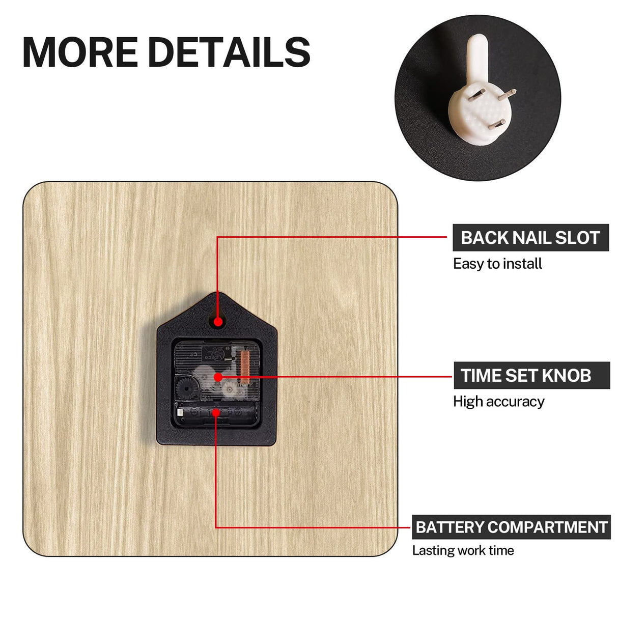 ArtSocket Wooden Wall Clock Silent Non-Ticking, Brown Grain Cracked Ancient Dirty Fence Gray Rustic Coastal Square Wall Clocks Decor for Home Kitchen Living Room Office(12 Inch) ArtSocket