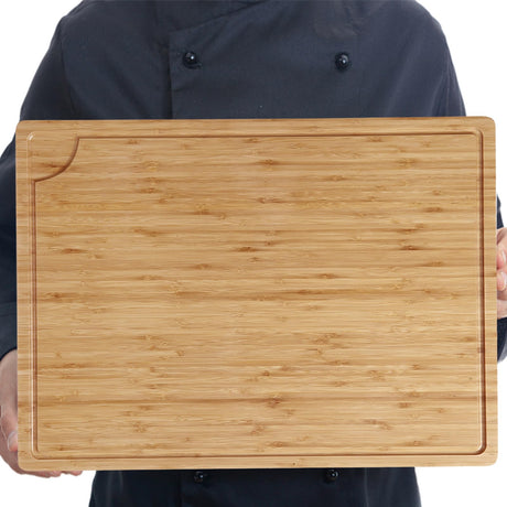 Extra Large Bamboo Wood Cutting Board, 24 x 18 Inch Kitchen Wooden Chopping Board with Juice Groove, Reversible Butcher Block Cutting Board for Meat, Turkey Carving GlowSol