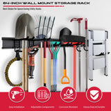 64" Heavy Duty Garage Storage Tool Organizer Wall Mount - Tool Rack with Adjustable Hooks, Anti-Rust, 300lbs Capacity - Easy Installation (4 Racks, 10 Hooks, 3 Straps) SEDY