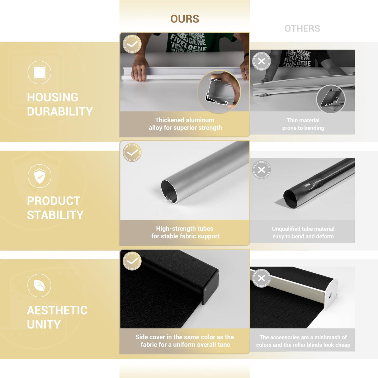 HOTSOON Blackout Linen Roller Shades for Windows Cordless Room Darkening Roller Blind Easy to Install with Cassette Valance Custom Window Shades for Home Office Living Room, Black, Custom Size. HOTSOON