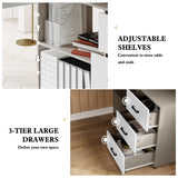 ARTPOWER L Shaped Computer Desk with 3 Drawers and Shelf,55" Large Home Office Corner Desk with Storage Cabinet,Computer Table for PC Executive Writing Study Work,Reversible Gaming Desk,Walnut ARTPOWER