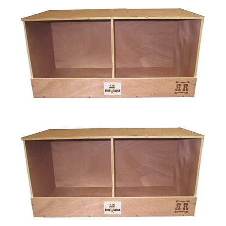 Rugged Range Products Studio Flat Wooden Compartment Chicken Coop Interior Poultry Bird Egg Animal Nesting Box Roosting Cubby, Double (2 Pack) Rugged Ranch