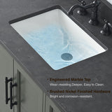 Vanity Art 72 Inch Double Sink Bathroom Vanity with Ceramic Sink and Stone Top | Undermount Rectangular Cabinet with Soft Closing Doors, Dovetailed Drawers, No Mirror VA5072-DVG Vanity Art