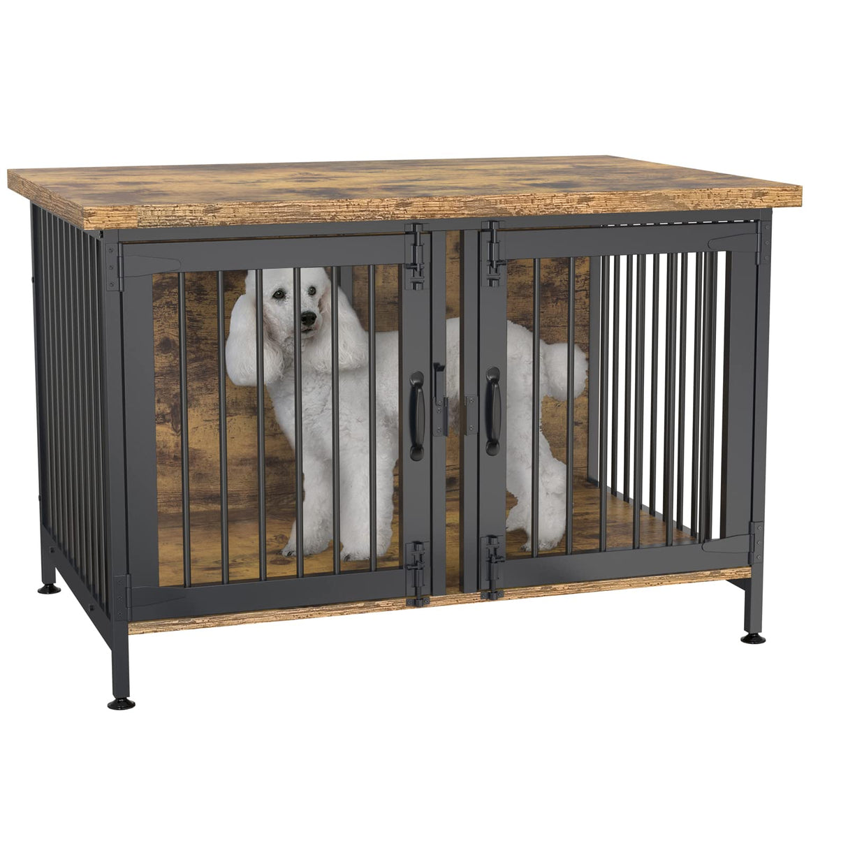 GDLF Double Dog Crate with Divider for 2 Small Dogs or 1 Dog, Furniture Style Kennel Indoor Cage with Removable Panel (Int.dims:36.2”Wx24.5”Dx21”H) GDLF