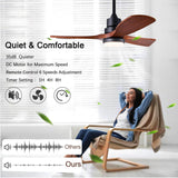 36" Ceiling Fan [with Lighting Remote Control], Indoor Outdoor Modern Wooden Ceiling Fan [with 3 Solid Wood Blades] for Kids' Rooms, bedrooms, Offices and More.… dearnow