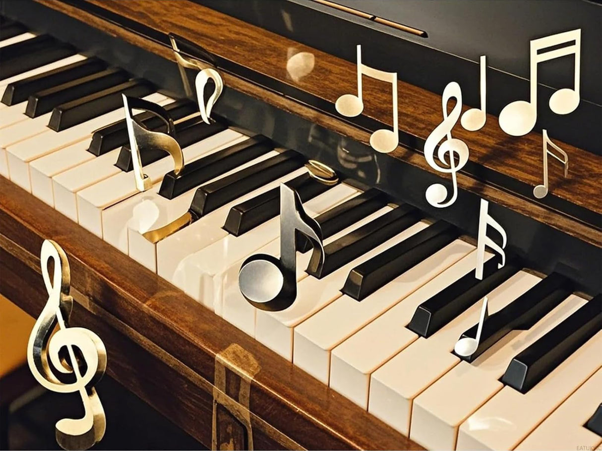 EATUKYIC 5D Diamond Painting DIY Kits Music Notes Piano Keyboard Diamond Art Full Round Drill Rhinestones by Number Embroidery Arts and Crafts for Living Room Home Wall Decor 12x16 inch/30x40cm EATUKYIC