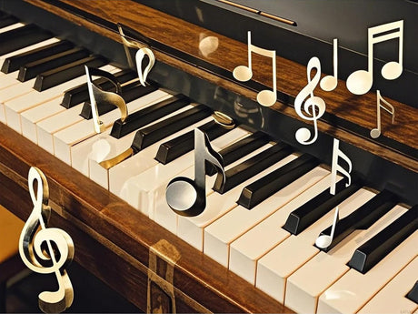 EATUKYIC 5D Diamond Painting DIY Kits Music Notes Piano Keyboard Diamond Art Full Round Drill Rhinestones by Number Embroidery Arts and Crafts for Living Room Home Wall Decor 12x16 inch/30x40cm EATUKYIC