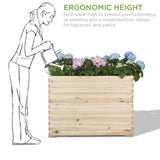 TRUEAURA Wood Raised Garden Bed, Rectangular Planter Box Outdoor Large Tall Trough 39"x28"x15" Flower Planters Boxes with Bottom for Plants Herb Patio Porch Balcony Privacy Screen TRUEAURA