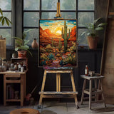 Natuyalo Paint by Numbers Kit for Adults - Cactus DIY Adult Paint by Number Kits Wilderness Landscape Acrylic Canvas Painting for Adults Beginners Kids Art Crafts Without Frame, 16x20 Inch Natuyalo