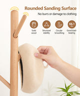 Cozivolife Solid Wood Coat Rack Stand with 9 Hooks, 3 Height Adjustable, Freestanding Coat Tree Hanger for Clothes, Hats, Scarves, bags, Bedroom, Office, Entryway Cozivolife