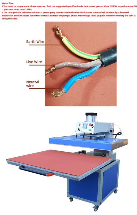 US Stock Large Format Heat Press Machine 31in x 39in Pneumatic Drawer-Type Wide Format Heat Press for T-Shirt Textile, 220V 1P 30A VORTRIDINO