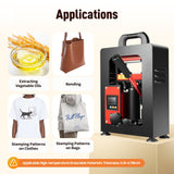 Dodoam 5 Ton Hydraulic Heat Press Machine,110V 900W Dual Plates Heating Presser 2.4 * 4.7 Inch Heat Press Plates Digital Display,with Digital Timer,for PU Pressing Oil Printing Textiles Dodoam