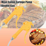 RibasuBB Marinade Meat Injector Pump, 50W Electric Meat Saline Syringe Pump Injector Meat Marinated Processor Kitchen Tool (Double Gun) Gdrasuya10