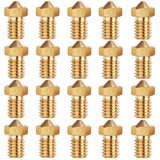 E3D Nozzles, ExcelFu M6 0.4mm Brass Nozzle Extruder Print Head for 1.75mm Filament E3D V5-V6 3D Printer, Pack of 20 EXCELFU