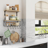 Fixwal Bathroom Floating Shelves Over Toilet Wall Shelves Set with Towel Storage Rack for Bathroom Organization & Wall Decor(Rustic Brown) Fixwal