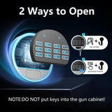 ANXINWEI Gun Safe, 3-5 Gun Cabinet with Separate Locker, Gun Safe for Rifles and Pistols with Dual Alarm and Mute Mode, Shotgun Safe with LED Light, Rifle Safes for Home with Removable Shelf ANXINWEI