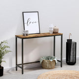 Timberer 39.4” Console Table, Hallway Entrance Table Sofa Table Behind Couch, for Living Room, Entryway, Easy Assembly, Accent Table, Rustic Brown Timberer