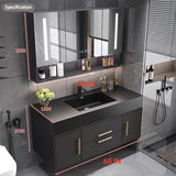 TIZAZO 60IN Bathroom Vanity with Single Sink -Smart Demisting Mirror Cabinet & LED Lighting | Modern Wall Mounted Bathroom Vanity TIZAZO
