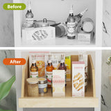 ROOMTEC Pull Out Cabinet Organizer with Full Extension Rail Slides, Wooden Pull Out Shelf for Kitchen Cabinet, Beveled 8" High Pull Out Drawer Storage Organizer with U Bracket, 19½"W×21"D, Soft Close ROOMTEC