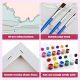 MXJSUA 4 Pack Moonlight Mountain Lake Framed Paint by Numbers Kit with Canvas for Adults Beginner, DIY Acrylic Oil Painting Kits with Brushes for Home Wall Decor Gift (8x10 inch) MXJSUA