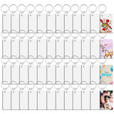 SPOKKI 180 Pieces Sublimation Keychain Blanks Bulk, Double Side Heat Transfer Sublimation Ornament Blanks Blanks, 60 Sets Keychain Rings and Jump Rings for DIY Keychain Crafting (Rectangle) SPOKKI