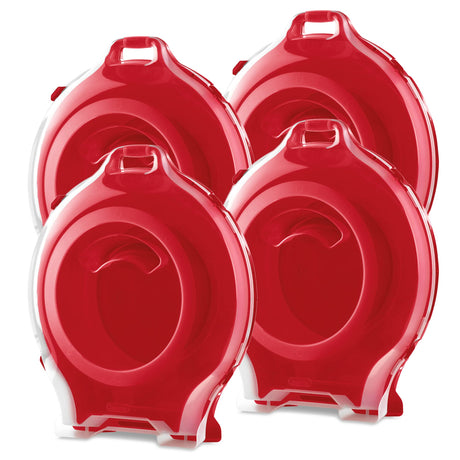 Sterilite Clear Lid Stackable Nesting Storage Christmas Holiday Wreath Box with Handle, Feet, and Latches for Up to 24 inch Wreaths, Red (4 Pack) Sterilite