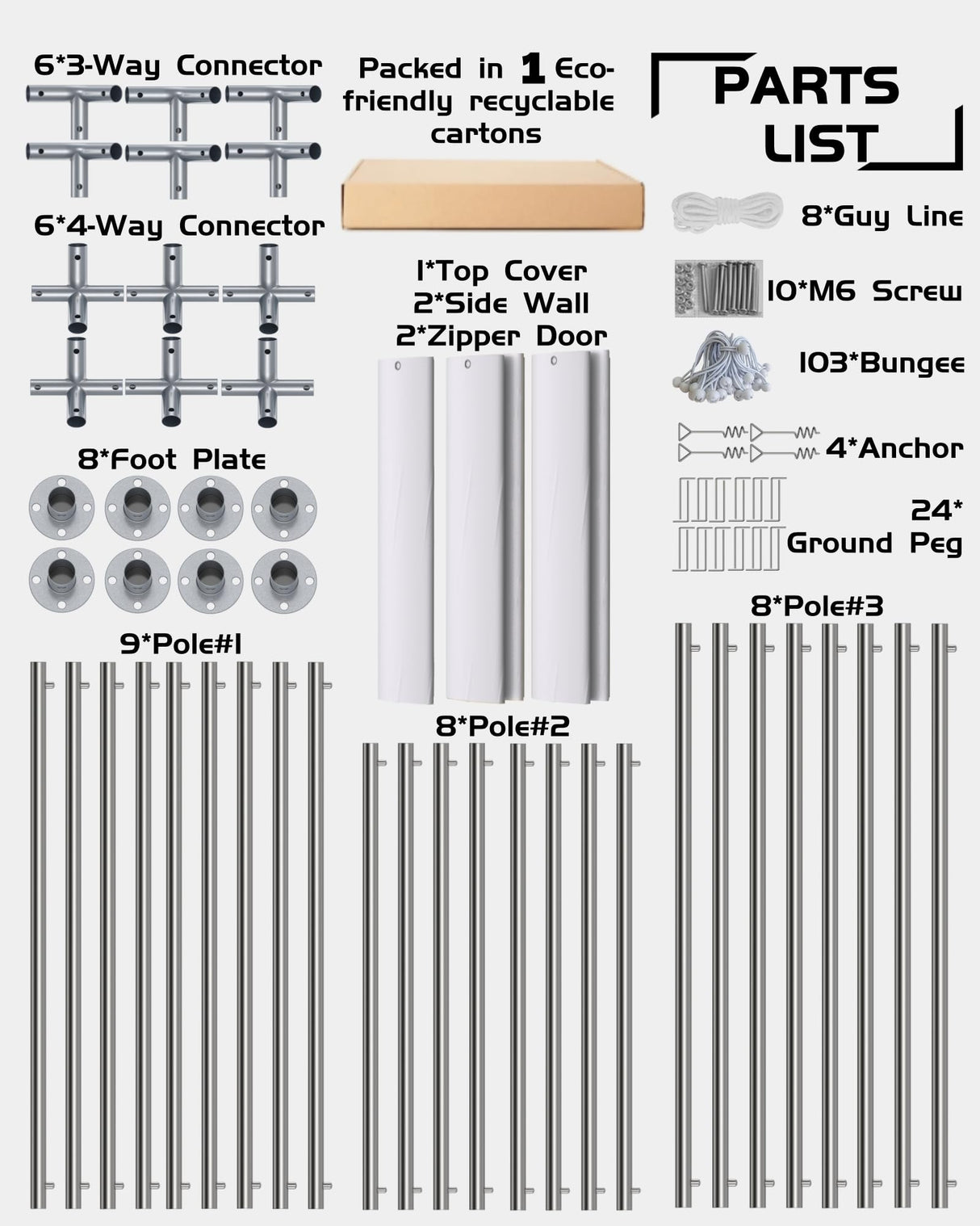 Hipicute 12' x 20' x 11' Heavy-Duty Portable Garage with Canopy Roof, Front and Back Doors, Roll-Up Windows, Portable Carport Reinforced Structure for Cars, Trucks, Boats, and Parties - White Hipicute