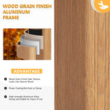 Jolydale 12' x 16' Gazebo, Wooden Finish Coated Aluminum Frame Canopy, Galvanized Steel Double Top, Outdoor Permanent Metal Pavilion with Privacy Curtains and Netting, for Patio, Deck and Backyard Jolydale