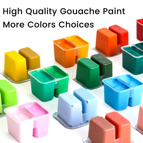 HIMI Gouache Paint Set, 112 Colors x 12g Twin Jelly Cup Design in Carrying Case, Non-Toxic Paint for Canvas and Paper, Perfect for Artists, Student, Opaque Painting (Black) ARTME