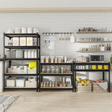 SYLOUGH 36"W "Father&I" 5-Shelf Industrial Metal Steel Garage/Tote Storage Shelves Heavy-Duty Adjustable Rack: Tall Shelving Units Organizer for Closet/Basement/Pantry/Shop/School 72"H*36W*16"D, Black SYLOUGH