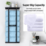 STWWO Bathroom Towel Storage Rack, Towel Racks for Bathroom Wall Mounted 30 inch with Shelf Can Holds 6 Large Towels, Wall Towel Rack for Rolled Towels, Black STWWO