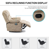 Modern Manual Recliner Chair for Adults,Lazy Boy Recliner Chair, Oversized Single Sofa with Footrest&Adjustable Backrest,Pockets,Fabric (Beige) HRVEOCEI