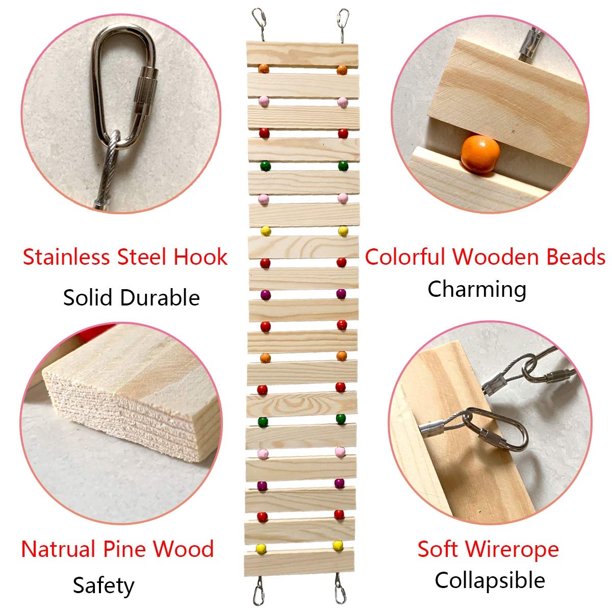 Vehomy Chicken Coop Toy Chicken Toys for Hens Natural Wood Chicken Ladder Chicken Swing Chicken Perch for Birds Poultry Rooster Chicks L Vehomy