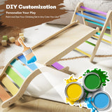 Pikler Triangle Set 7in1 Toddler Climbing Toys Indoor Foldable Baby Climbing Toys Wooden Montessori Climbing Set with Arch, Ramp, Ladder for 1-3 Years, Jungle Gym for Kids (Natural) doowroodni