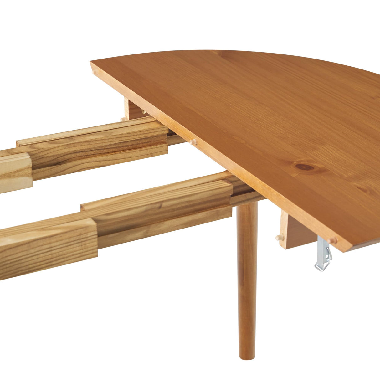 Walker Edison Mid Century Solid Wood Oval Extension Dining Table with Hairpin Legs and Removable Leaf, 60 Inch, Caramel Walker Edison