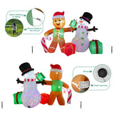 COOLWUFAN 6 FT Christmas Decorations Outdoor Inflatables Gingerbread Man Snowman Blow Up Yard Decor, Outdoor Inflatables Decorations with Rotating LED Light for Garden Patio Lawn Holiday Party Xmas COOLWUFAN