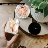 Farmhouse Decor Apothecary Jar Set,Mason Jar Bathroom Vanity Storage Organizer Canister - Qtip Holder Plastic Acrylic Jar for Cotton Swabs,Cotton Pads,Floss Picks,Paper Clips,Hair Clips(2 Pack,Black) SheeChung