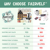 FAIRYELF Complete Candle Making Kit with Wax Melter, DIY Candle Craft Tools for Adults, Candle Art & Craft Kit Candle Making Supplies with Melting Pot, Soy Wax, Dyes Etc - Starter Candle Making Kit FAIRYELF