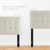 Modway Lily Tufted Linen Fabric Upholstered Twin Headboard in Ivory Modway