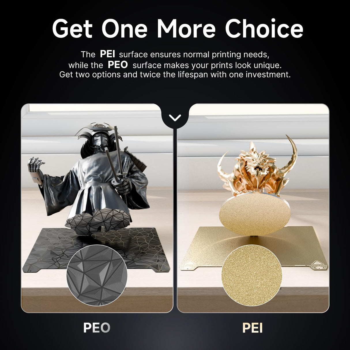 YOOPAI Double-Sided PEI+PEO Sheet and Flexible Magnetic Build Plate, 235 * 235mm 3D Printer Bed Platform for Creality K1/K1C/Ender 3/Ender 5 S1/Ender 3 Pro/Ender 3 V3/Ender 3 S1 Pro/Ender 3 Neo YOOPAI