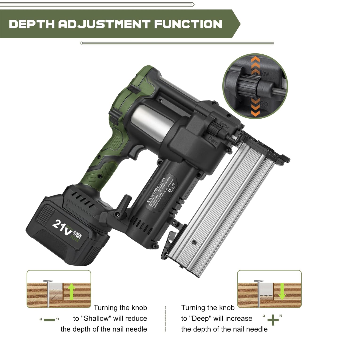 Prostormer Cordless Brushless Brad Nailer, 2 in 1 Nail Gun Staple Gun Kit with 4.5Ah Lithium-Ion Battery and Charger, 18 Gauge Stapler for Woodworking, Home Renovation, Upholstery, DIY - WoodArtSupply