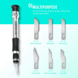 FantastiCAR 29pcs Craft Knife, Precision Cutter Hobby Knife Blades Set for Art Work, Scrapbooking, Stencil, Architecture Modeling, Wood Leather Working (Aqua Blue) FantastiCAR