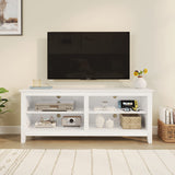 Panana TV Stand, Classic 4 Cubby TV Stand for 60 inch TV, Entertainment Center Media Television Stand for Living Room Bedroom (White, 55 inch) Panana