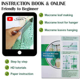 Ewparts Macrame Leaves Wall Hanging Kit Macrame Kits for Adults Beginners Easy Macrame Leaf Hanging Making kit with 4mm Macrame Cord,Instruction Book,Wooden Beads for Starters Adults DIY Craft Kit Ewparts