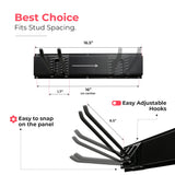 TIDYME Garage Tool Organizer Wall Mount - 80 inches - Sturdy Storage Rack with Adjustable Hooks, Anti-Rust - Easy Installation, 500lbs Capacity - Garden Tool Organizer (05 Racks & 10 Hooks) TIDYME