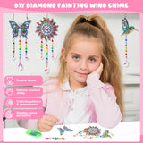 Crafts for Kids Ages 8-12, Birthday Gifts Presents for 6 7 8 9 10 11 Year Old Girls Diamond Painting Kits for Girl Toys Age 5-11 Teen Adults Wind Chimes Crystal Window Suncatcher for Home Garden Decor Anofty