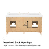 OVE Decors Indy 60 in. Undermount Double Sink Bathroom Vanity with White Engineered Marble Top, Rustic Ash OVE Decors